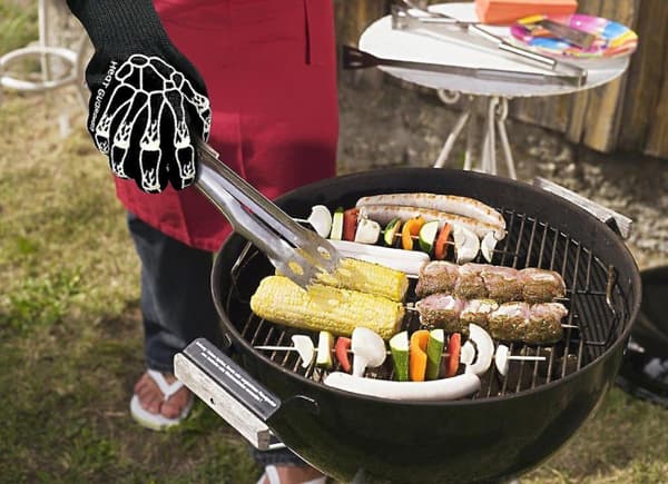 Grillhandsker, skridsikre silikone grillhandsker op til 500 °C med eks