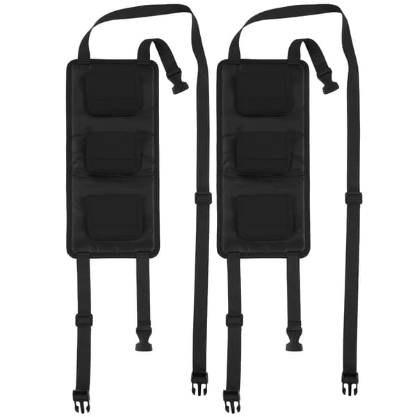 2 Pcs Fishing Rod Rack Set Car Fishing Storage Hook and Loop Strap Adjustable Fastening Strap Black