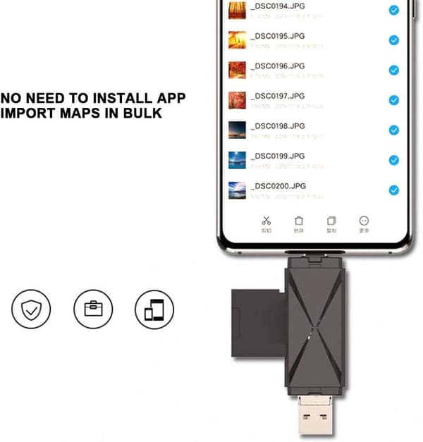 Typ C-kortläsare, USB 2.0 5 i 1 OTG-multikortläsare Konverter