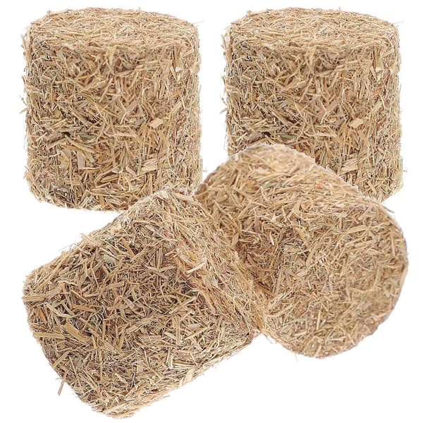 4 pcs Mini Hay Bales Small Decorative Hay Table Decorations Rustic Room Decorations