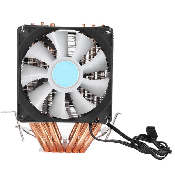 CPU-blæser med dobbelt tårn, 2 90 mm/3,5 tommer blæsere, 6 varmerør, lavt støjniveau, computerkøler til PC