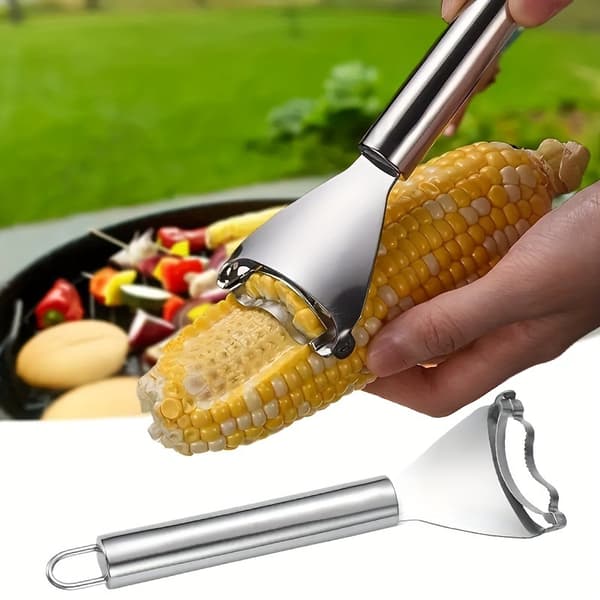Heavy Duty Corn Stripper & Vegetable Peeler, Serrated Blade Non-Slip Grip for Corn Potatoes Carrots Cucumbers 18.01*6.5cm 18.01*6.5cm