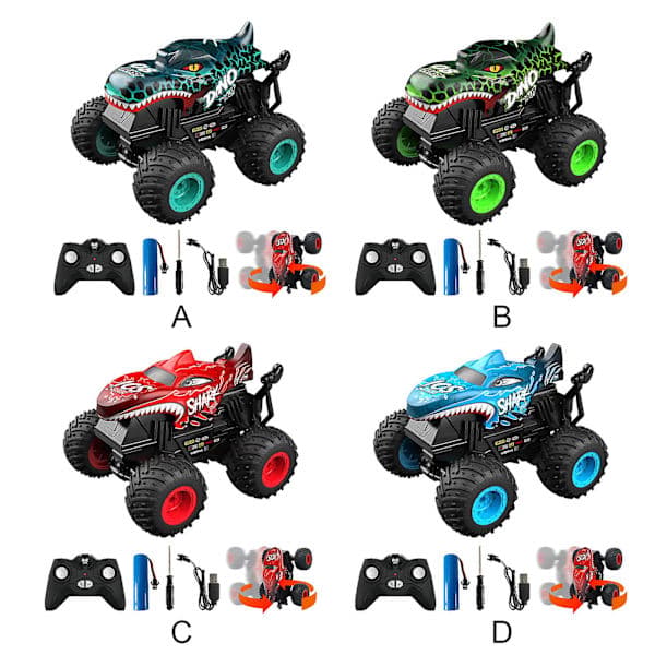Fjernstyret bil, 2,4 GHz haj-tema monstertrucks til børn julegave, ny [DB] A A