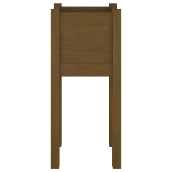Plant box honey brown 31x31x70 cm solid pine