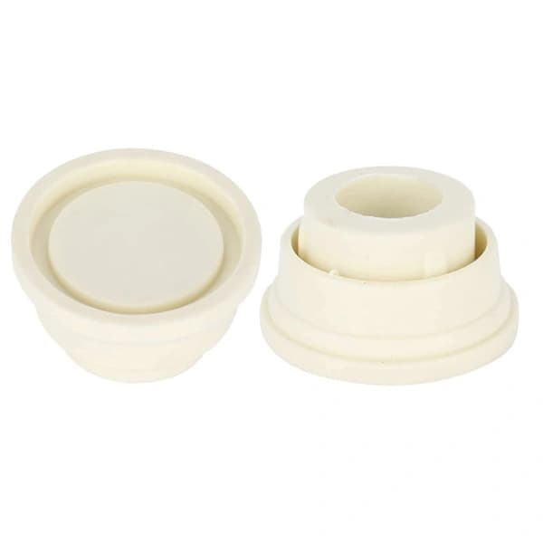 2 Pcs Pool Ladder Buffer, Inground Pool Ladder End Caps, White Rubber Buffer Set for Pool Ladders, Universal Spare Parts