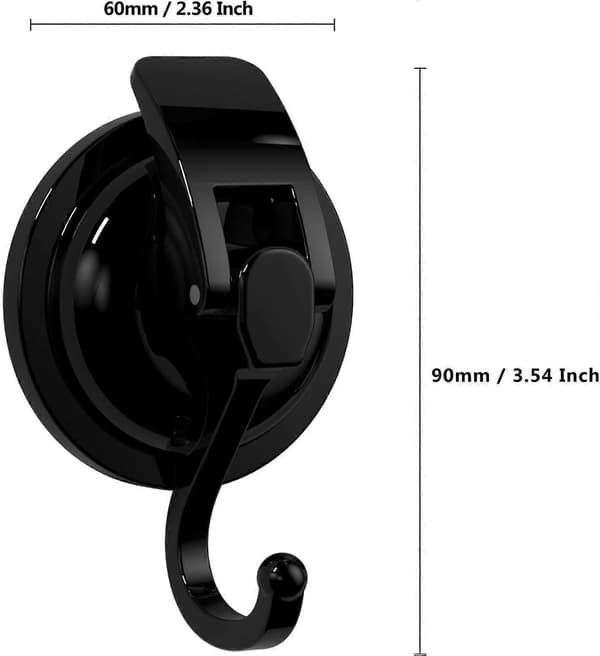 4-pack Suction Cup Hooks, Heavy Duty Vacuum Suction Shower Hooks Window Glass Kitchen Bathroom Hooks Reusable No Drilling For Towel Loofah Bathrobe C