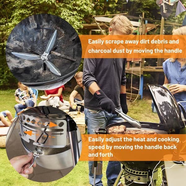 Weber One Touch BBQ puhdistussarja 47cm 2-osainen setti - 2 osaa, metalli, 47cm - Weber pallogrillin puhdistussarjan lisävaruste