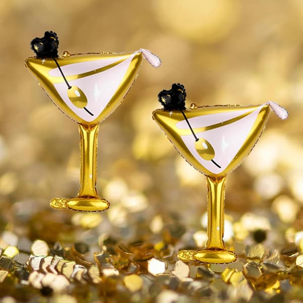 Martini-teemaiset juhlakoristeet, cocktail-ilmapallot, bikinit ja polttarit (2 kpl)