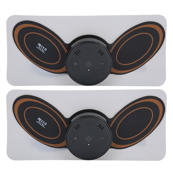 Mini Neck Massager Electric Battery Fatigue Relief Pulse Cervical Massage Sticker Pad Black