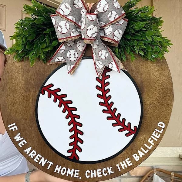 Baseball Velkomstskilt for Dør Hjem Velkomstskilt Dørdekor