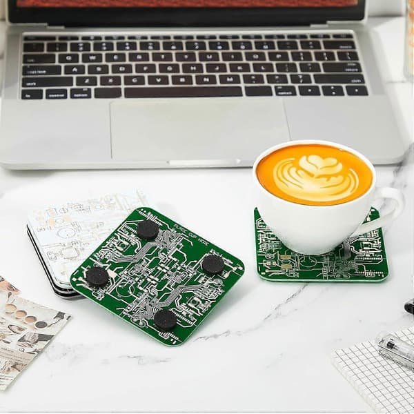 4 stk Kretskortunderlegg for Drikke PCB Underlegg Immersion Gold Kretskort PCB Design (FMY)