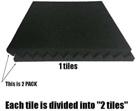 2-pack Lila SVART 1 \" x 12 \" x 12 \" Akustisk kil Studio skum Såg