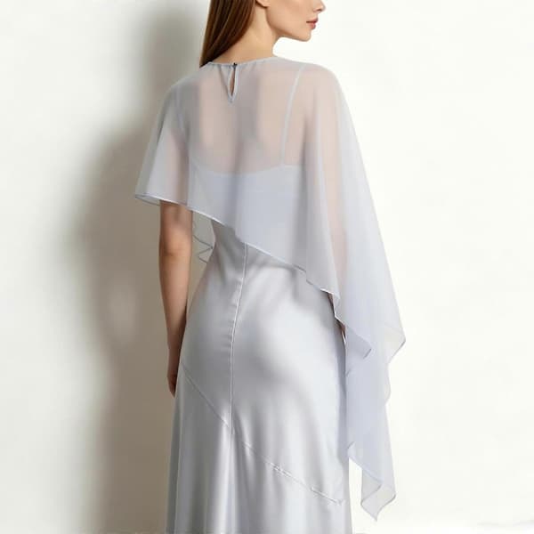 Chiffon Shawl Wrap Lightweight Sheer Formal Shoulder Cover for Dresses with Flowing Drape for Wedding Party Red Red Red