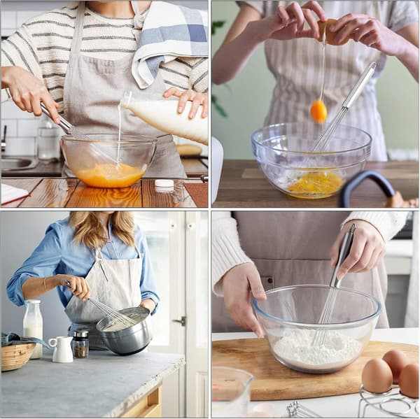 Visp i rustfritt stål, Mini visp i rustfritt stål, Profesjonell kjøkkenvisp, Trådvisper, Rustfritt stål
