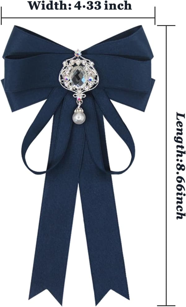 Slips for kvinner, ferdigknyttet justerbar sløyfe, tilbehør for kvinner, slips til skoleuniformer, bryllupsfestgaver, marineblå - Navy Blue