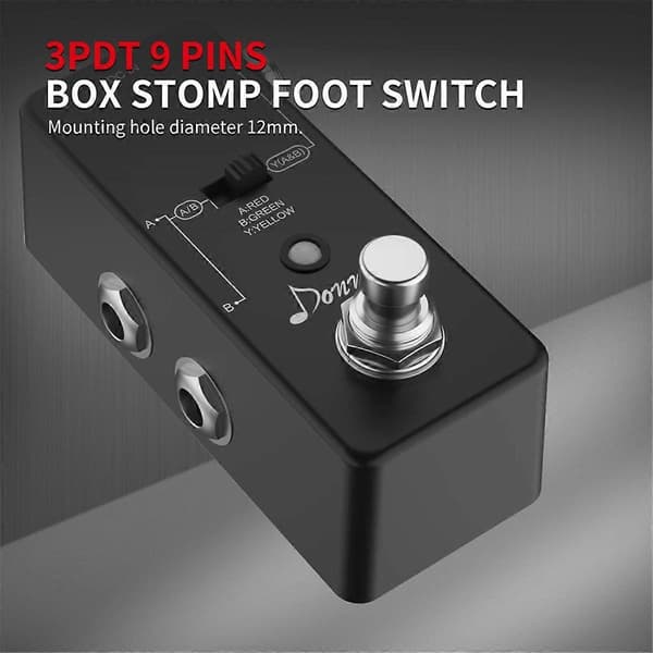 10 PCS Guitar Effects Pedal Footswitch 3PDT Stomp Pedal Switch 9-Pin Latching Push Button Footswitch