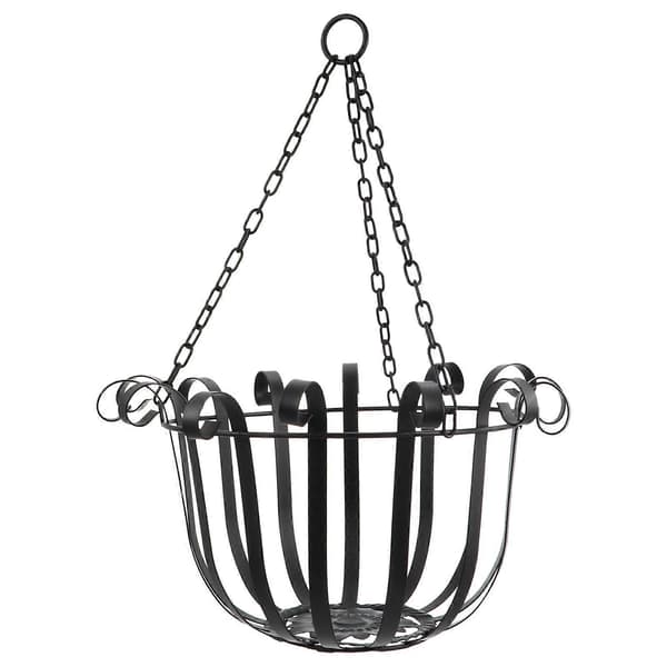 Hanging Basket Design Flower Holder Iron Wall Ornament Plant Display Stand