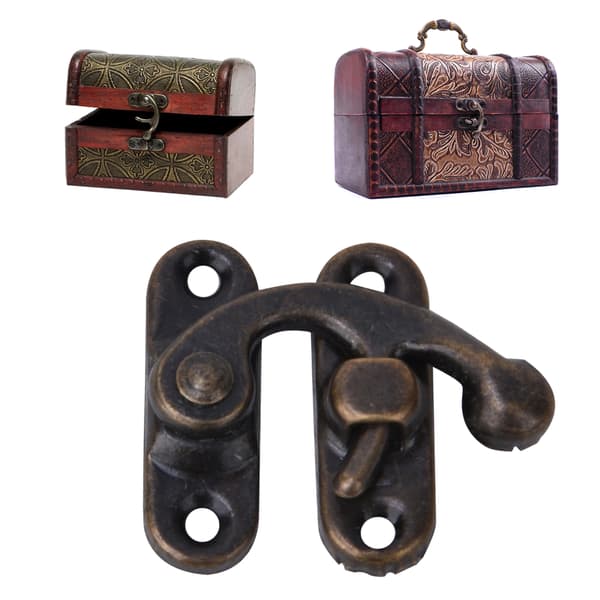 30 st Haspel Retro Stil Järn Låskrok Haspel för Smycken Presentaskar 3,2 x 2,8 cm Brons Höger Låskrok Haspel