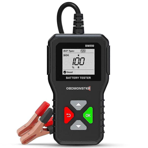 Batteritester 6V 12V 24V, 100-2000 CCA 2Ah-220Ah Bilgenerator Tester Digital Batterianalysator for Bil/Lastebil