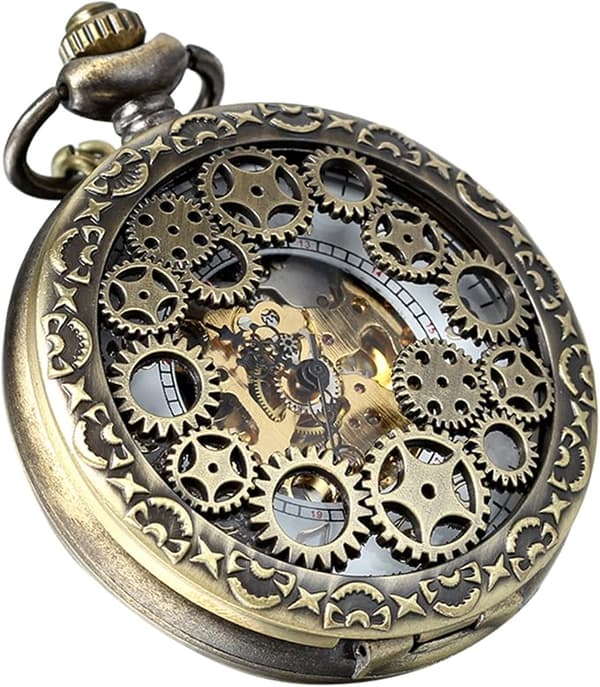 Steampunk Retro Håndoptrukket Mekanisk Lommeur med Romertal/Arabertal