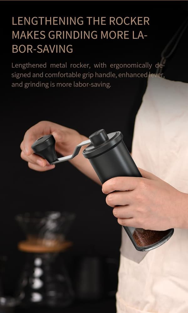 Manual Coffee Grinder, Hand-Operated Coffee Mill with High-Precision Ceramic Conical Burr, 30 Adjustable Settings