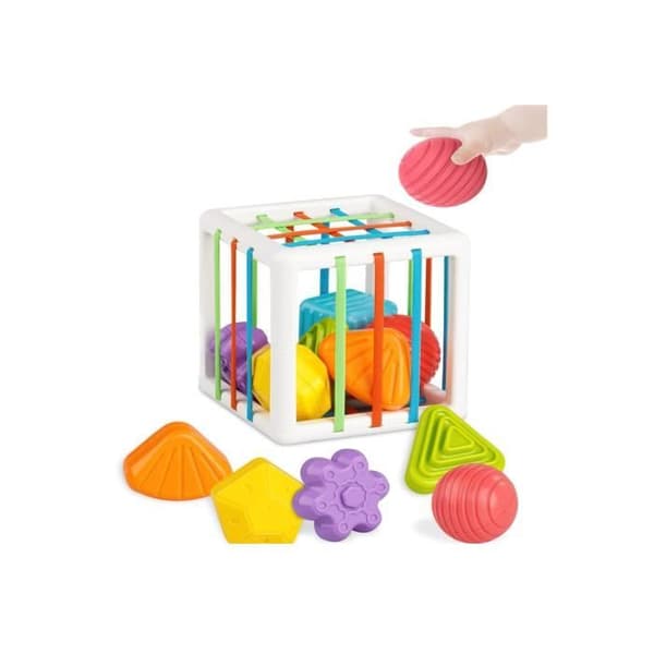 Sensorisk legetøj - En terning med 6 blokke - Taktil udvikling - Finmotorik - Unisex 1-3 år[YJD]