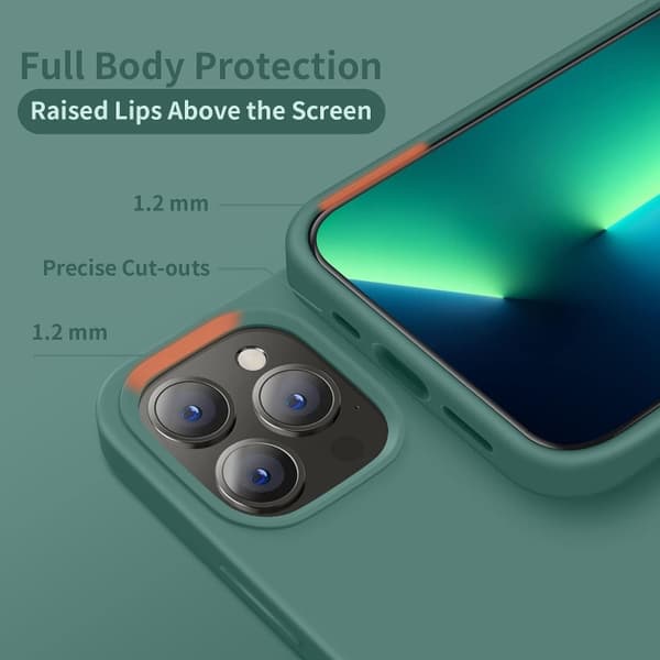 iPhone 12 - Rubberized Shockproof Silicone Case Green Green_max Green Green