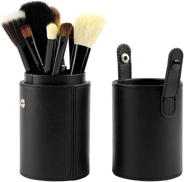2 stk Makeupbørsteholder i PU-læder, bærbar rejsetaske til kosmetik