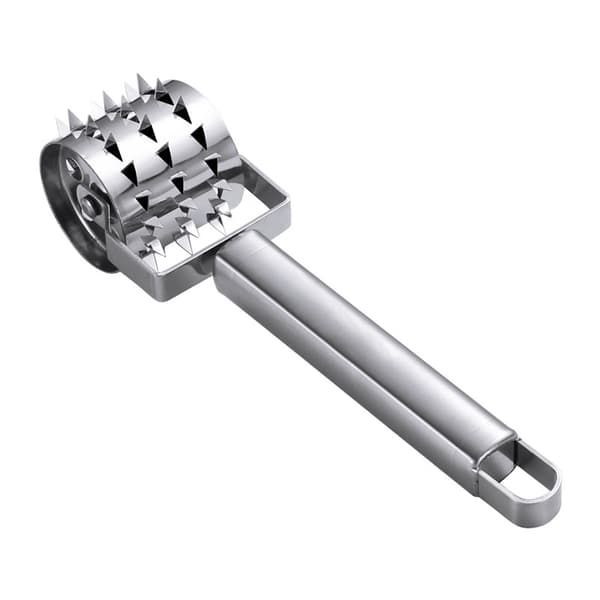 Kødhammer, kødmørnerulle, kødrullenål i rustfrit stål, rullende bøfhammer