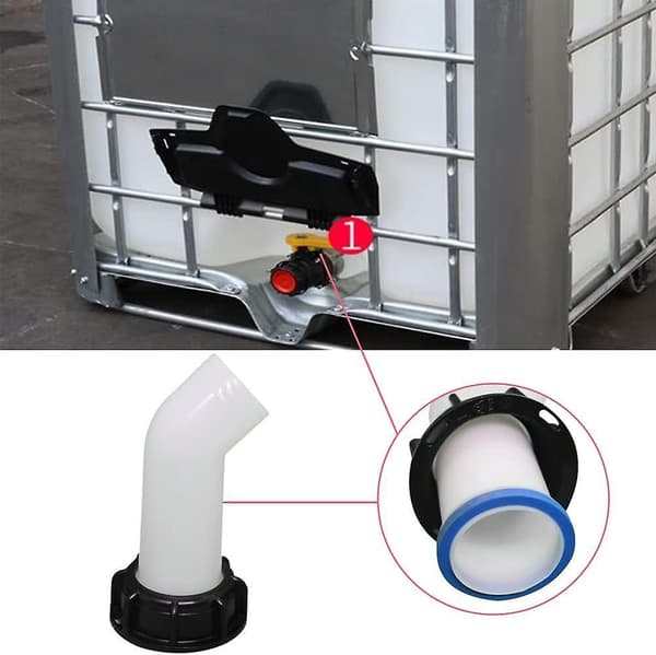 1000L IBC Tank Förlängning Vattentank Munstycksventil Avlopp med Mutter Regnmunstycke Förlängningsslang Munstycke IBC Krananslutning Universaladapter