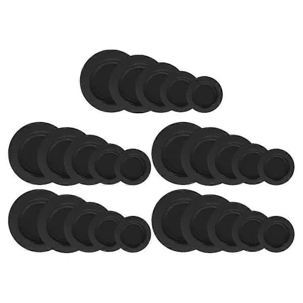 25 stk. sparegrispropper, sparegrisprop, sparegris gummiprop, rund prop, erstatning, sort, 3,80 x 3,80 x 0,60 cm