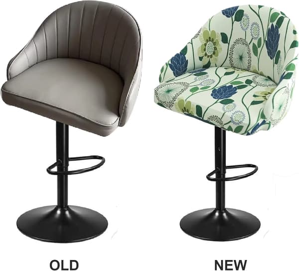 Bar Stool Covers Stretch Swivel Chair Covers with Back for Benches and Kitchen Islands 2pcs Gray2 2pcs Gray2