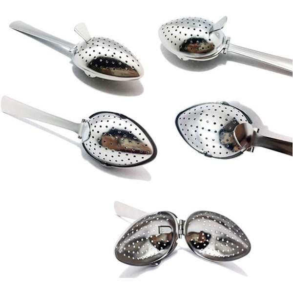 Tesil Snap Ball Tesil i rustfrit stål Si Filter Infuser til løse blade Te Sliver 2 stk