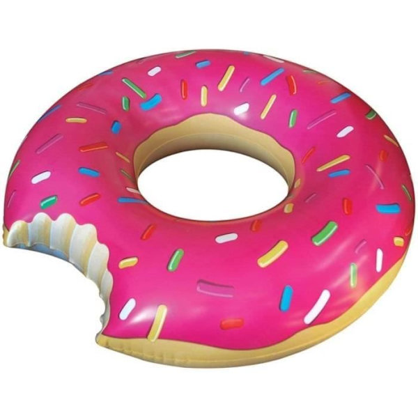 Float - Donut - Strawberry Ice Cream - 4 ft - Durable Vinyl - Includes Patch Kit Flerfärgad