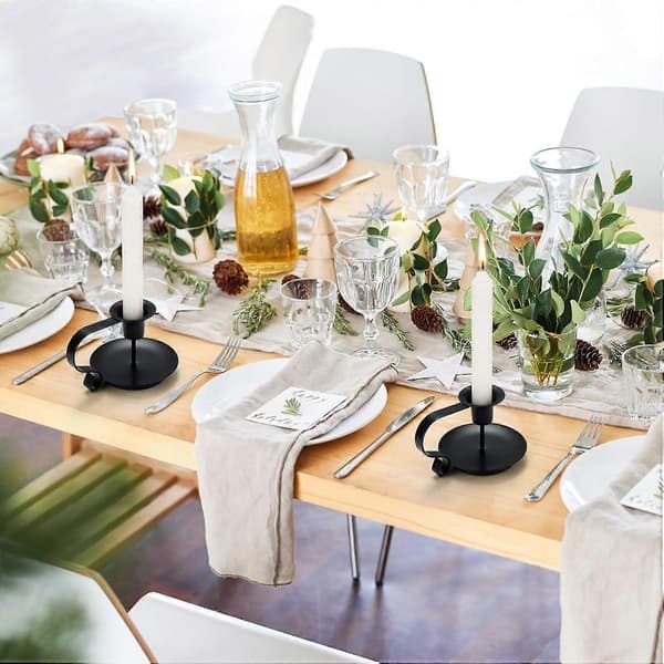 Wrought Iron Candlestick for Taper Candles, Black Candle Holders, Candle Holders for Wedding, Dinner, Party Decorations