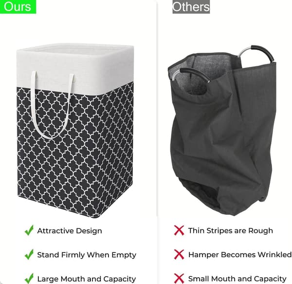 75L Large Laundry Basket - Freestanding Waterproof Laundry Hamper with Extended Handle - Foldable Tall Laundry Basket