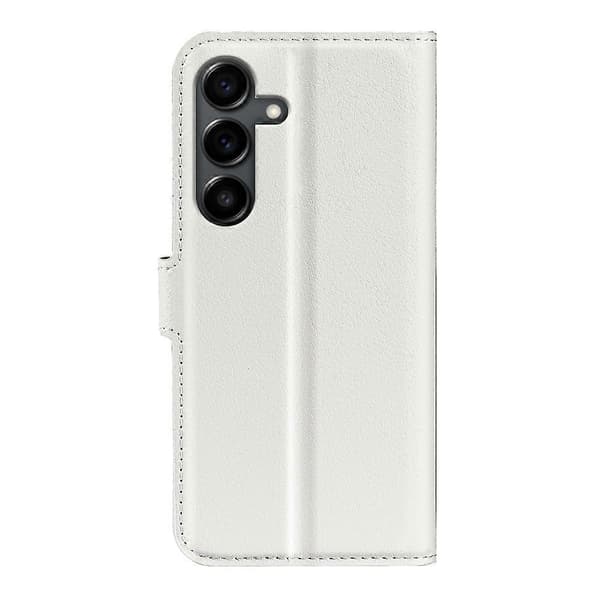 Fodral for Samsung Galaxy S25 FE Litchi-tekstur Støtsikkert Lommebokdeksel i Lær Blå