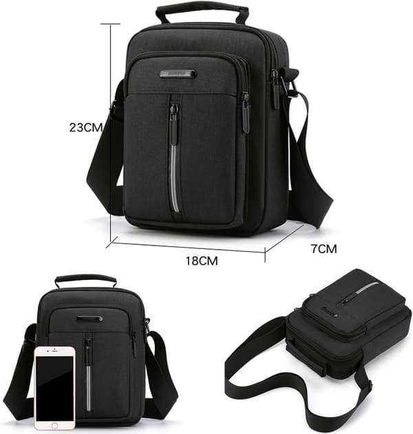 Sort-Lille Crossbody-taske Mænd Crossbody-tasker Skuldertaske Ba