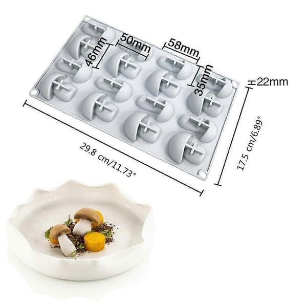 16 Huller Silikone Mousse Form Svampeformede Dessertforme Chokoladeforme (FMY)