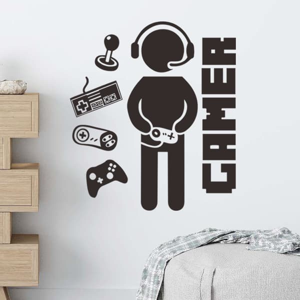 Gamer Wall Decal, Game Boy Decal Wall Sticker (60 x 30 cm), We
