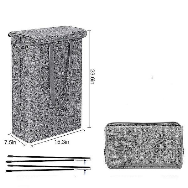 Laundry Basket with Lid and Handles grey