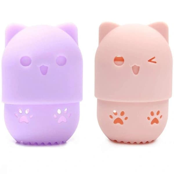 Makeupsvampholder, 2 stk. Svampeholder til makeupblender, Sød kat