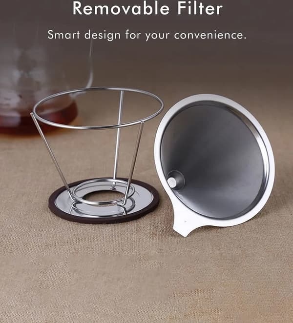 Kaffefilter i rustfrit stål, ideelt til filterkaffe, chemex, pour-over kaffe og koldbrygget kaffe, permanent kaffefilter i metal