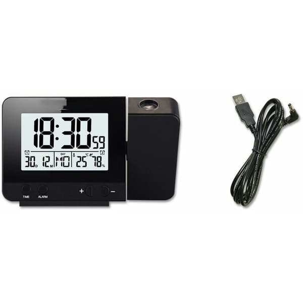 Projection Alarm Clock for Ceiling, Digital Alarm Clock with Indoor Temperature Projection 180°