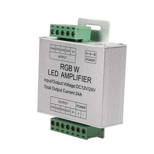 DC12-24V 24A RGBW Signal Amplifier 4-channel Output Circuit Aluminum Shell LED Strip Controller