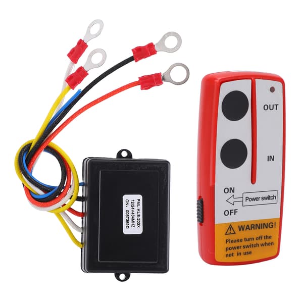 Universal Winch Wireless Remote Control Switch Kit with Receiver 12V 24V for Truck Jeep ATV SUV Red