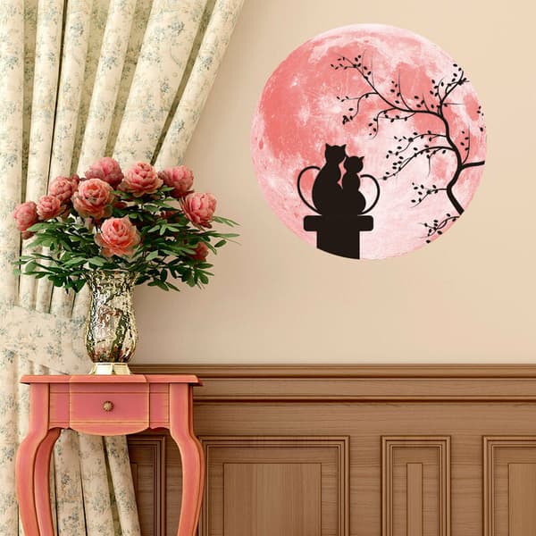 30cm Colorful Couple Moon Wall Decals Lunar Earth Wall Stickers for Bedroom (Random Pattern)