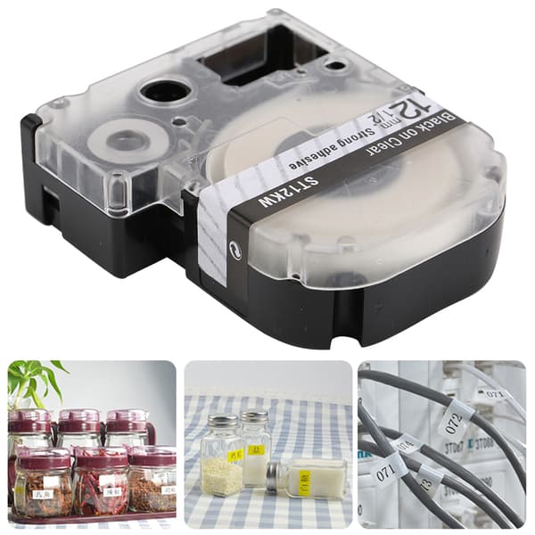 12 mm Label Maker Laminated Tape Color Tape Fits for Epson LW Series Label Printer