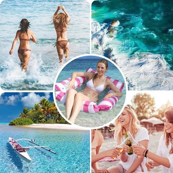 Inflatable Pool Chair, 4-in-1 Multi-Mattress Inflatable Pool Float, Inflatable Pool Hammock for Adults