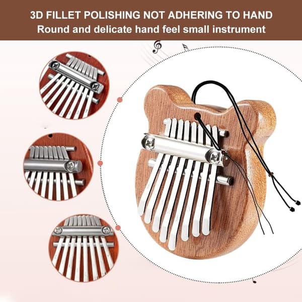 1 st (Träbjörn) 8-tangenters Kalimba, Limba, Barninstrument